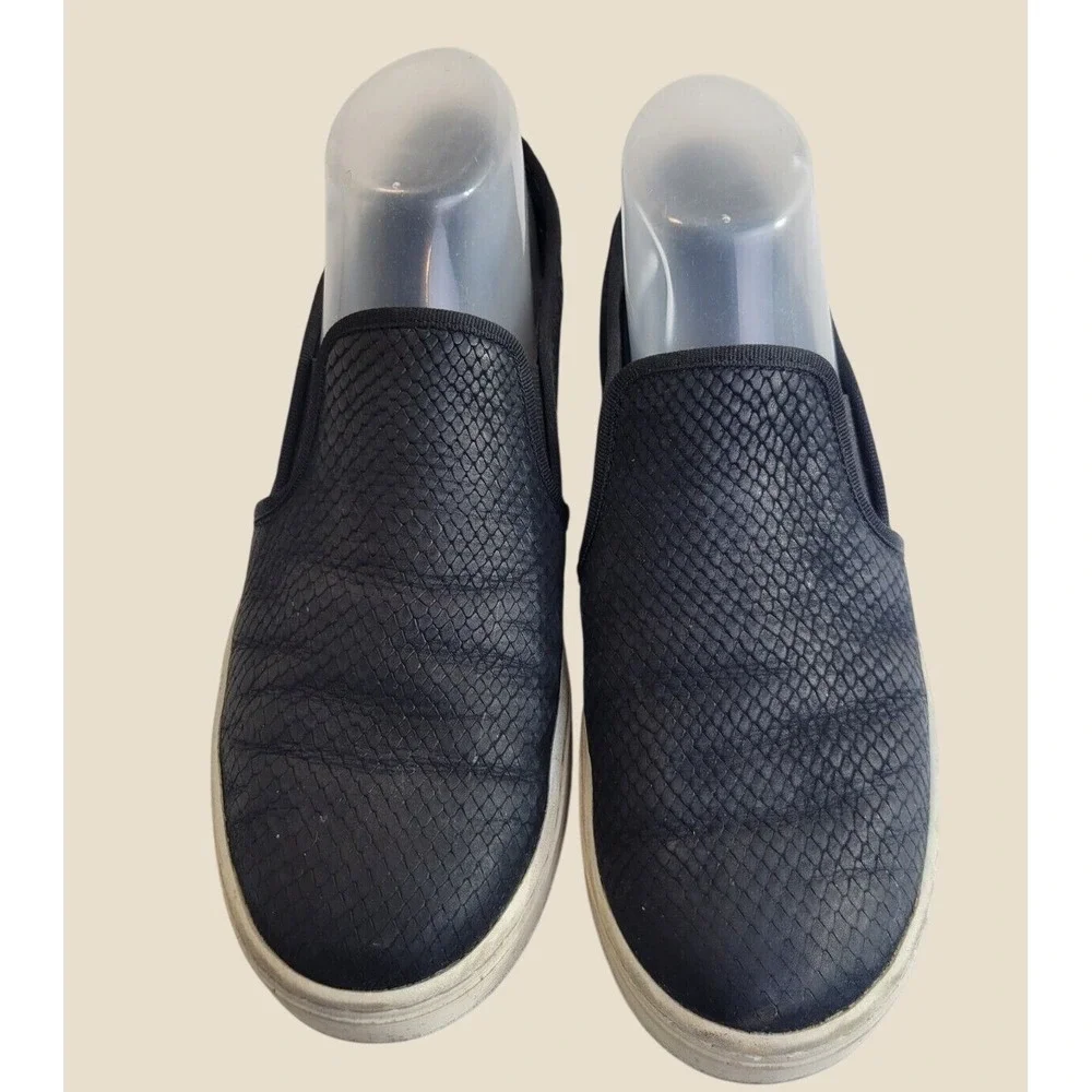 Sofft Somers Slip On Sneakers Black Snakeskin Look Leather Shoes Women 9.5M